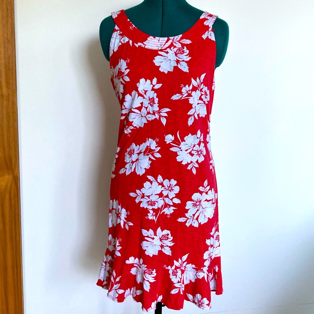Tommy Bahama Island Print Marina Ruffle Hem Tank Dress